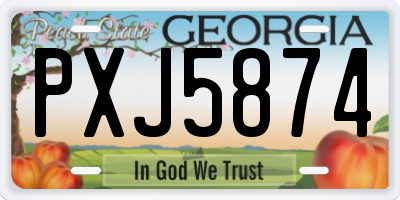 GA license plate PXJ5874
