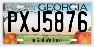 GA license plate PXJ5876