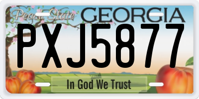GA license plate PXJ5877
