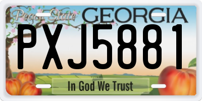 GA license plate PXJ5881
