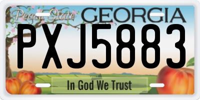 GA license plate PXJ5883