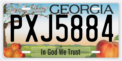 GA license plate PXJ5884