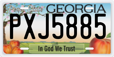GA license plate PXJ5885
