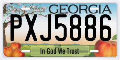 GA license plate PXJ5886
