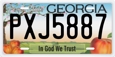 GA license plate PXJ5887