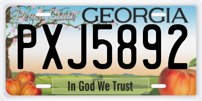 GA license plate PXJ5892