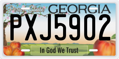 GA license plate PXJ5902