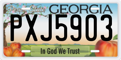 GA license plate PXJ5903