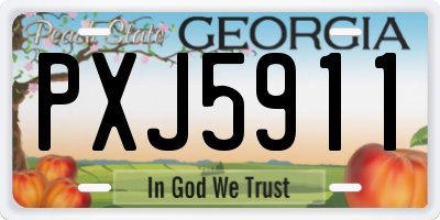 GA license plate PXJ5911