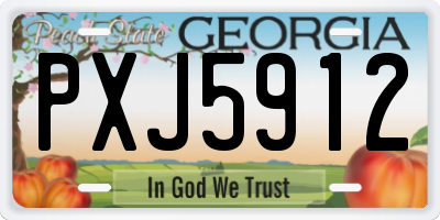 GA license plate PXJ5912
