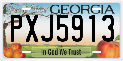 GA license plate PXJ5913