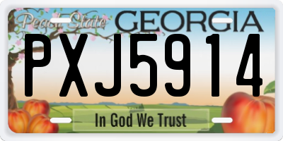 GA license plate PXJ5914