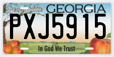 GA license plate PXJ5915