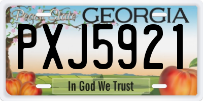 GA license plate PXJ5921
