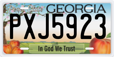 GA license plate PXJ5923