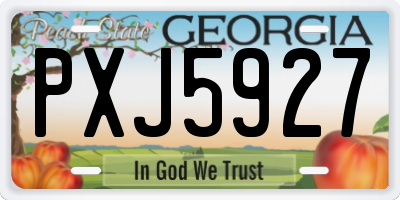 GA license plate PXJ5927