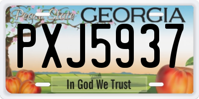 GA license plate PXJ5937