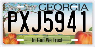 GA license plate PXJ5941