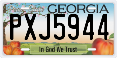 GA license plate PXJ5944