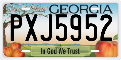 GA license plate PXJ5952