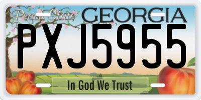 GA license plate PXJ5955