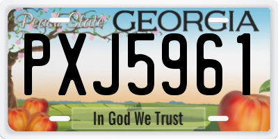 GA license plate PXJ5961