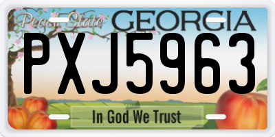 GA license plate PXJ5963
