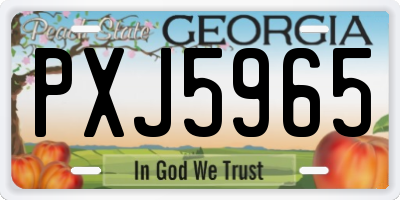 GA license plate PXJ5965