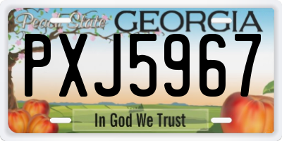 GA license plate PXJ5967