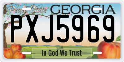 GA license plate PXJ5969