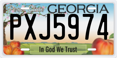 GA license plate PXJ5974
