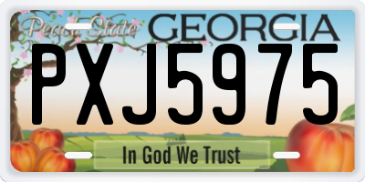 GA license plate PXJ5975