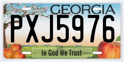 GA license plate PXJ5976