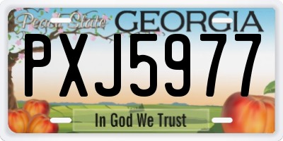 GA license plate PXJ5977