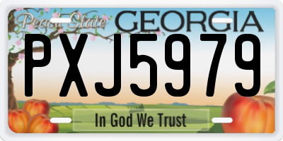 GA license plate PXJ5979