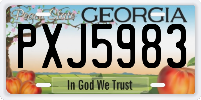 GA license plate PXJ5983