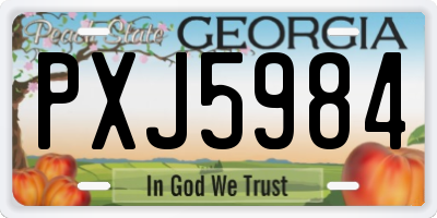 GA license plate PXJ5984