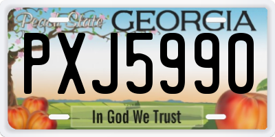 GA license plate PXJ5990