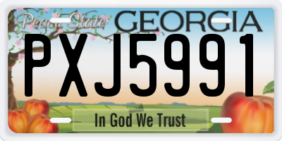 GA license plate PXJ5991