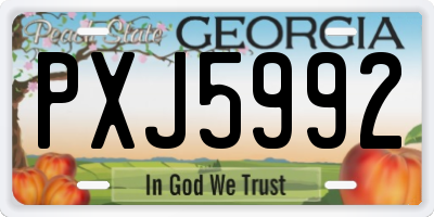 GA license plate PXJ5992