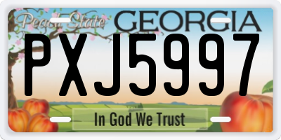 GA license plate PXJ5997