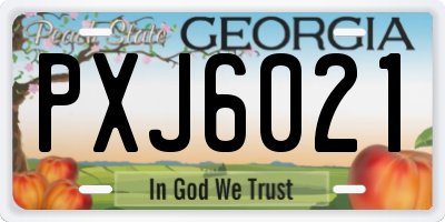 GA license plate PXJ6021