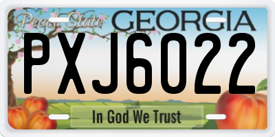 GA license plate PXJ6022
