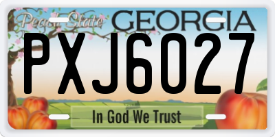 GA license plate PXJ6027