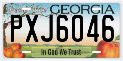 GA license plate PXJ6046