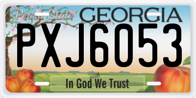 GA license plate PXJ6053