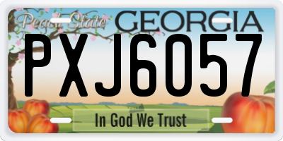 GA license plate PXJ6057