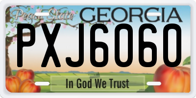 GA license plate PXJ6060