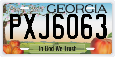 GA license plate PXJ6063