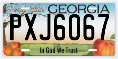 GA license plate PXJ6067